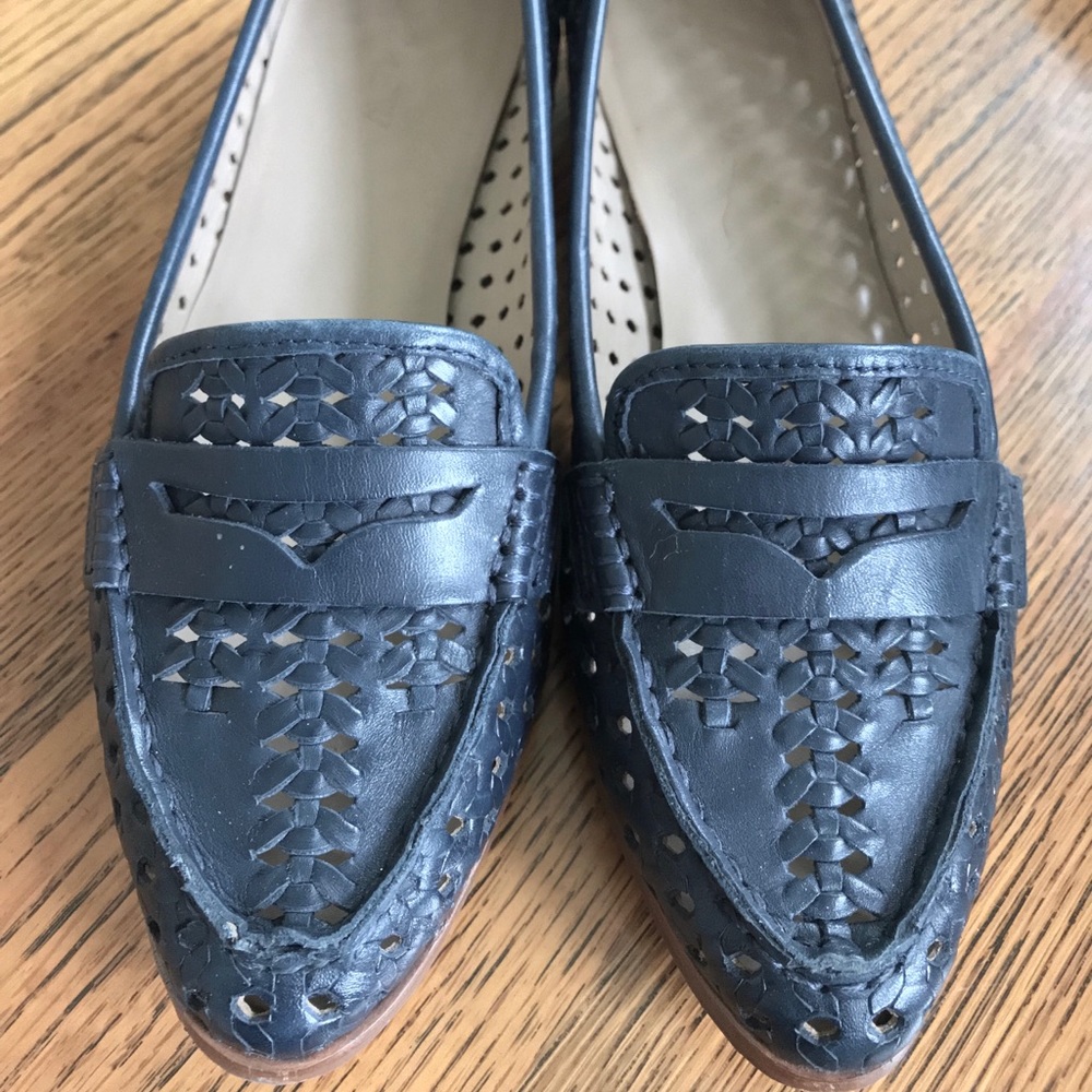 J. Crew Collins Woven Leather Loafers
